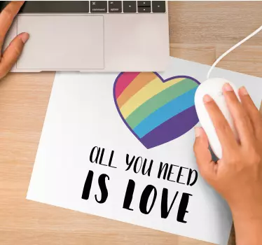 Podloga za miš citat srcem u duginim bojama - TenStickers