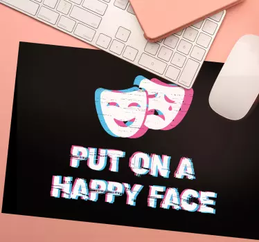 Podloga za miš citat sretan lice citat - TenStickers