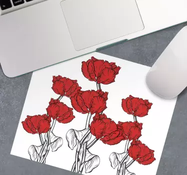 Podloga za miš izvornik aranžman crvenih tulipana - TenStickers