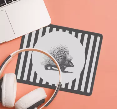 Podloga za miš izvornik dlakavi jež s prugama - TenStickers