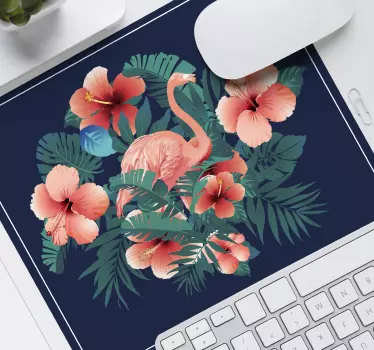 Podloga za miš izvornik flamingo cvjetna scena - TenStickers