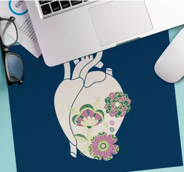 Podloga za miš izvornik floralni dizajn srca - TenStickers