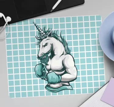 Podloga za miš izvornik ilustracija jednoroga boksera - TenStickers
