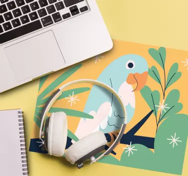 Podloga za miš izvornik ilustracija šarenog papagaja - TenStickers