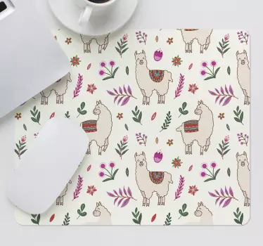 Podloga za miš izvornik lame i cvjetni uzorci - TenStickers