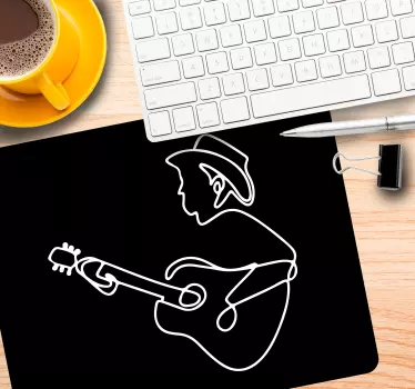 Podloga za miš izvornik muzičar s gitarom - TenStickers