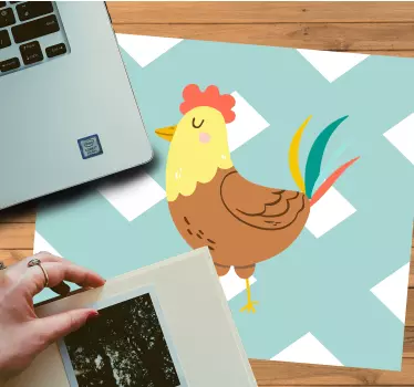 Podloga za miš izvornik s šarmantnom ilustracijom kokoši - TenStickers