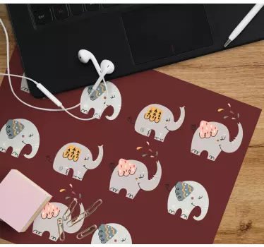 Podloga za miš izvornik s uzorkom slatkih slonova - TenStickers