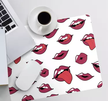 Podloga za miš izvornik sa zabavnim uzorcima usana - TenStickers