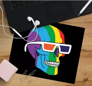 Podloga za miš izvornik šarene lubanje naočale - TenStickers