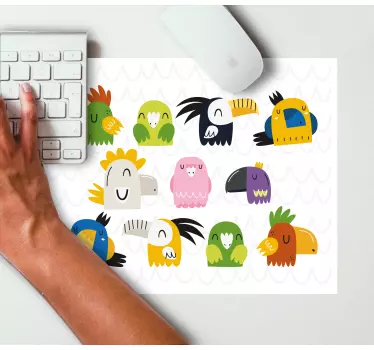 Podloga za miš izvornik Šareni crtani ptice - TenStickers
