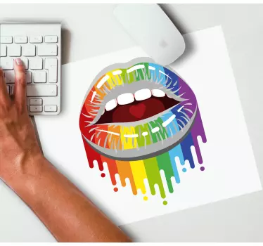 Podloga za miš izvornik Šareni kapljice usana - TenStickers