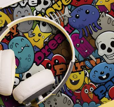 gaming podloga za miš šareni likovi iz crtića - TenStickers
