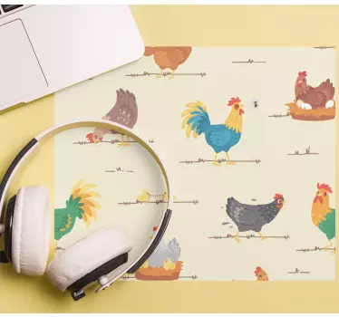 Podloga za miš izvornik šareni otisci pilića - TenStickers