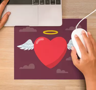 Podloga za miš izvornik srce s krilima - TenStickers