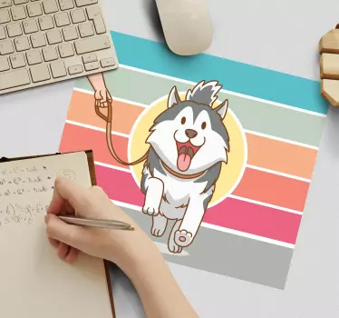 Podloga za miš izvornik sretno šetanje pasa - TenStickers