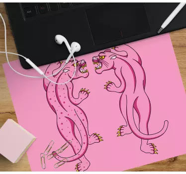 Podloga za miš izvornik suočavanje s ružičastim panterama - TenStickers