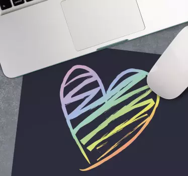 Podloga za miš izvornik u obliku šarenog srca - TenStickers