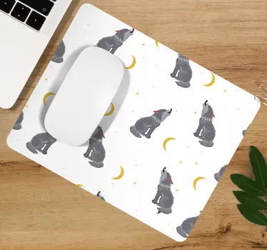 Podloga za miš izvornik uzorak vukova koji zavijaju - TenStickers