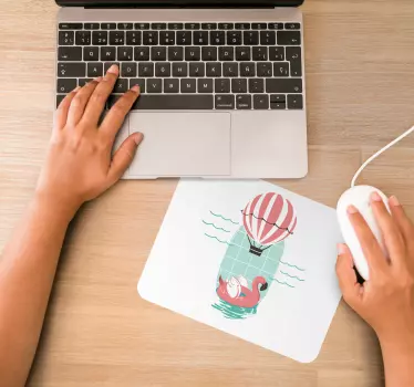 Podloga za miš izvornik veseli flamingo napuhaljka - TenStickers
