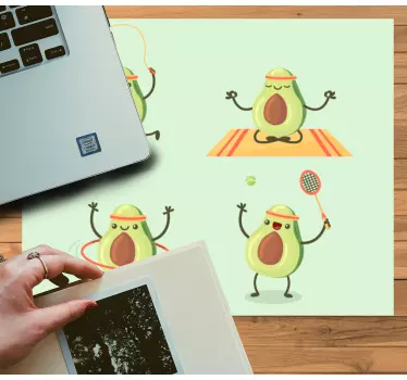 Podloga za miš izvornik veseli likovi avokada - TenStickers