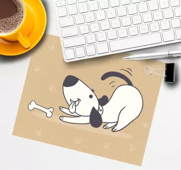 Podloga za miš izvornik veseli pas s kosti - TenStickers
