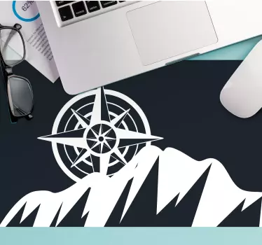 Podloga za miš karta svijeta kompas preko planina - TenStickers