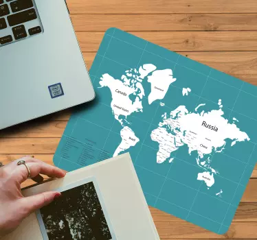 Podloga za miš karta svijeta sveobuhvatna globalna karta - TenStickers