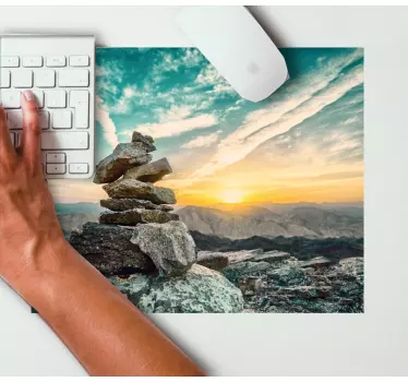 Podloga za miš karta svijeta zalazak sunca s kamenjem - TenStickers