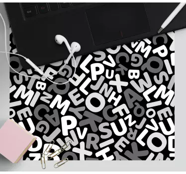 Podloga za miš obrasci apstraktna monokromatska slova - TenStickers