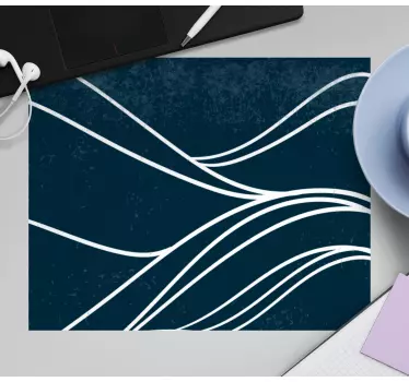 Podloga za miš obrasci elegantni bijeli valovi - TenStickers