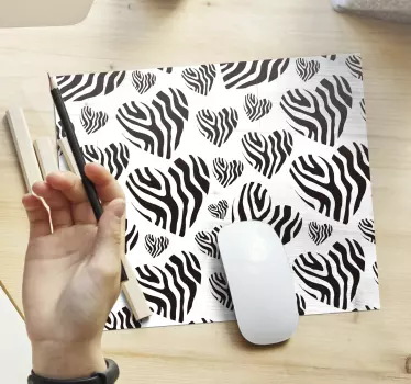 Podloga za miš obrasci motiv zebrastog srca - TenStickers