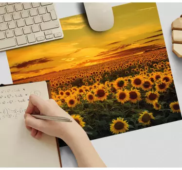 Podloga za miš obrasci polje suncokreta pri zalasku sunca - TenStickers