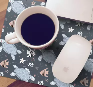 Podloga za miš obrasci s motivom kornjače i ribe - TenStickers