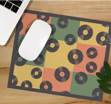 Podloga za miš obrasci s motivom vinilnih ploča - TenStickers
