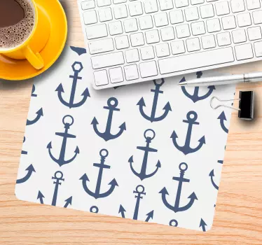 Podloga za miš obrasci s ponavljanjem nautičkih sidara - TenStickers