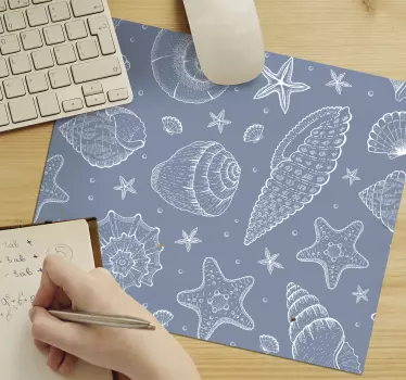 Podloga za miš obrasci školjke i zvijezde - TenStickers