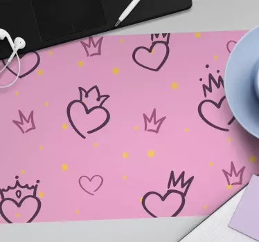 Podloga za miš obrasci srca s krunama - TenStickers
