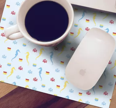 Podloga za miš obrasci u šarenim morskim konjićima - TenStickers