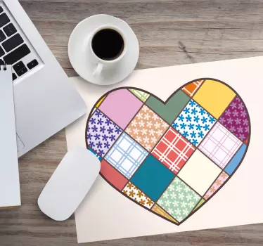 Podloga za miš obrasci uzorak srca patchwork - TenStickers