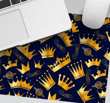 Podloga za miš obrasci zlatni krunski motivi - TenStickers