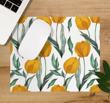 Podloga za miš obrasci Žuti tulipani u cvatu - TenStickers