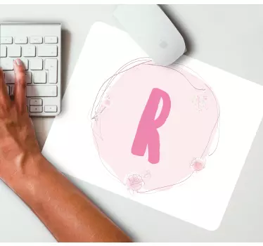 Podloga za miš s imenom elegantna personalizirana inicijalka - TenStickers