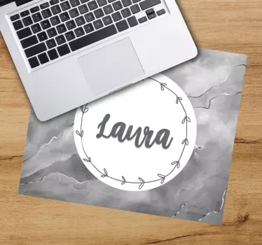 Podloga za miš s imenom elegantni personalizirani krug - TenStickers