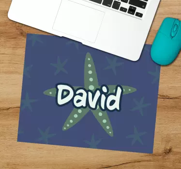 Podloga za miš s imenom personalizirana morskom zvijezdom - TenStickers