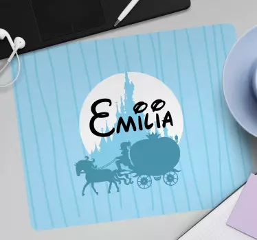 Podloga za miš s imenom personalizirana scena kočije - TenStickers
