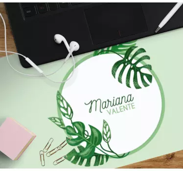 Podloga za miš s imenom personalizirani zeleni okvir - TenStickers