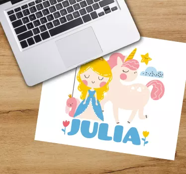 Podloga za miš s imenom princeza i jednorog - TenStickers