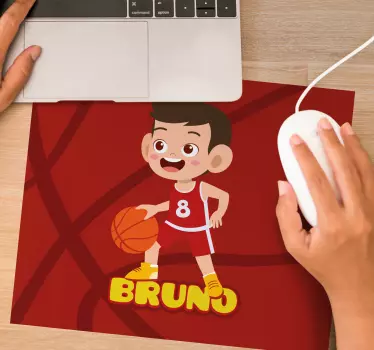 Podloga za miš s imenom radosni košarkaš - TenStickers