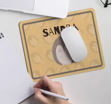 Podloga za miš s imenom s divnim ježom umjetnošću - TenStickers